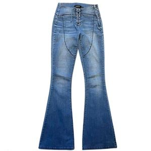 y2k Bebe lace up flare jeans